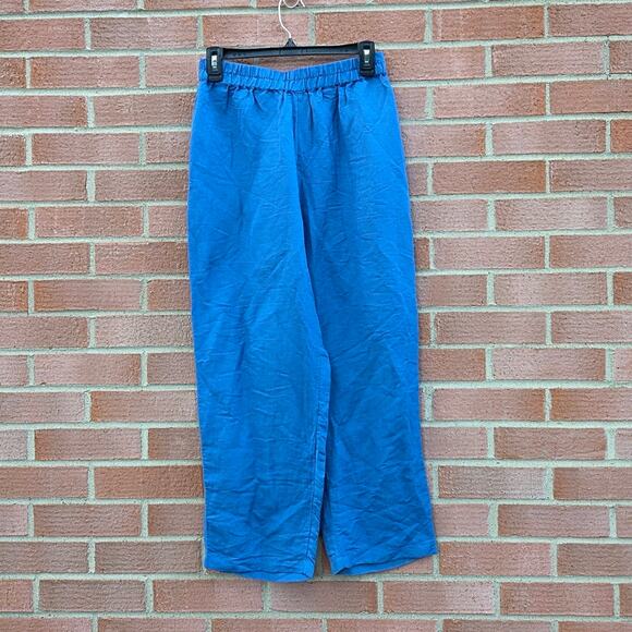 Gudrun Sjoden Linen Modal Blend Tapered Leg Pull On Black Pants Lagenlook Small - Picture 1 of 6